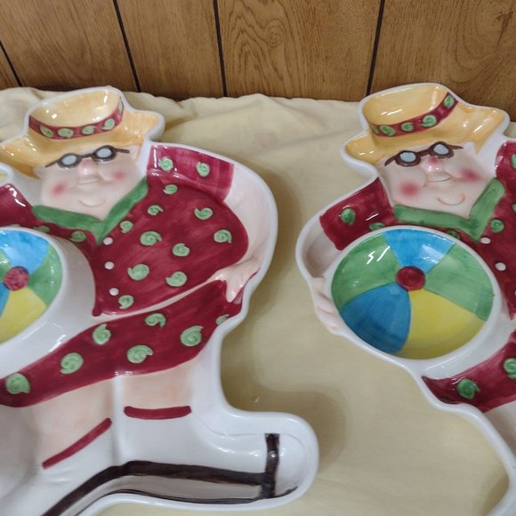 2 Large Chip & Dip Trays Beach Design Decor - Picture 8 of 10